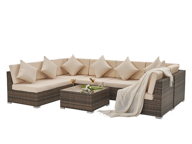 Loungeset vonato oasi bruin wicker - afbeelding 5 van  10