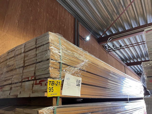 Louro vermehlo planken geschaafd 3650x145x21mm (133x) - afbeelding 4 van  4