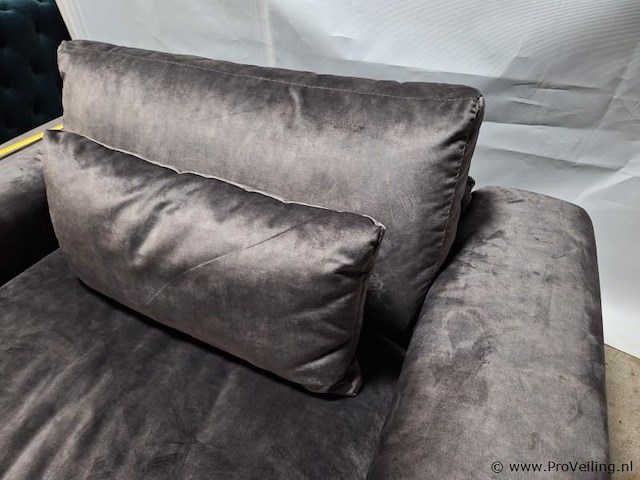 Loveseat - grijs velvet gestoffeerd - afbeelding 2 van  4