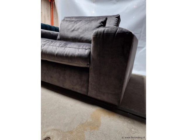 Loveseat - grijs velvet gestoffeerd - afbeelding 3 van  4