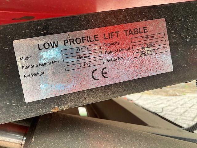 Low profile hy1001 hefplateau - afbeelding 6 van  6