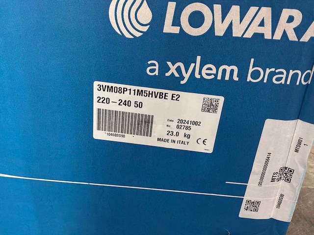 Lowara 3vm08 p11m5hvbe pomp - afbeelding 2 van  12