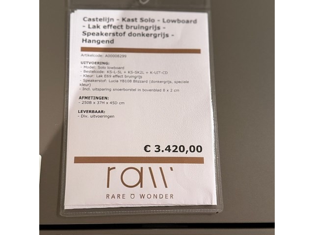 Lowboard castelijn, solo, bruingrijs, hangend - afbeelding 2 van  9
