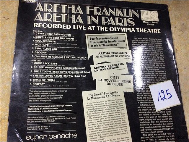 Lp aretha in paris - afbeelding 2 van  2