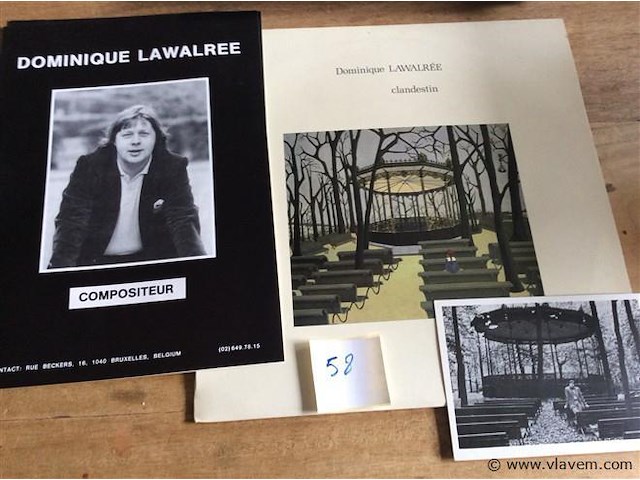 Lp dominique lawalree + magazine + foto - afbeelding 1 van  2