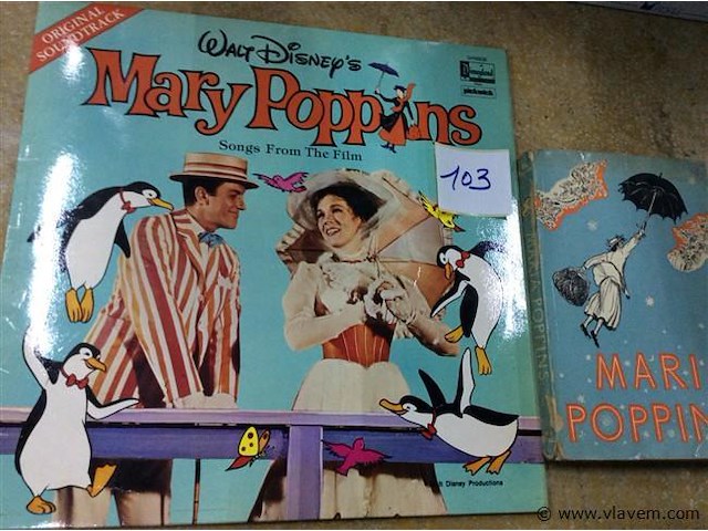 Lp mary poppins + boek - afbeelding 1 van  2