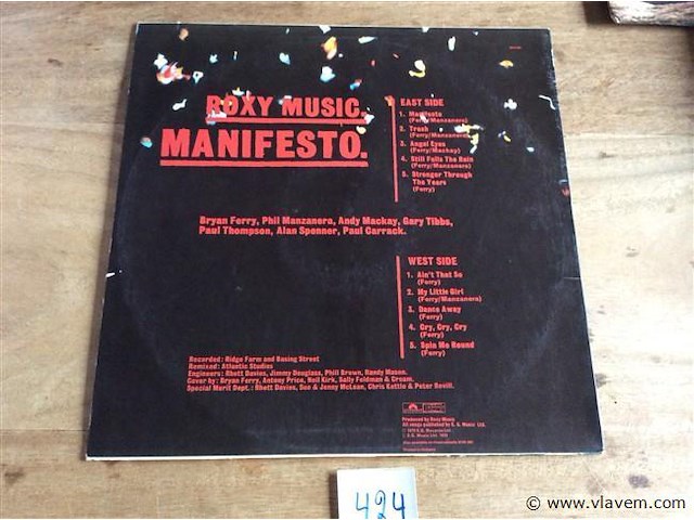 Lp roxy music ( manifesto ) - afbeelding 2 van  2