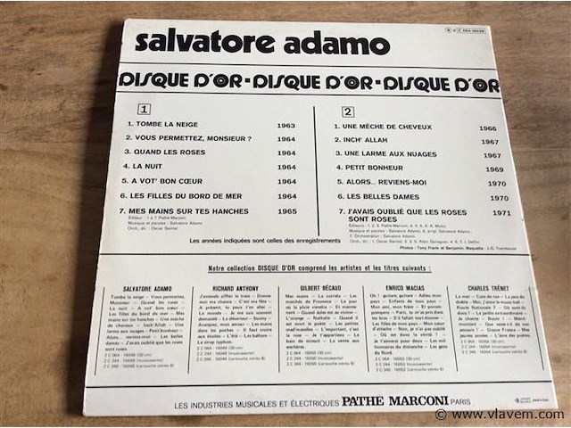 Lp salvatore adamo - afbeelding 2 van  2