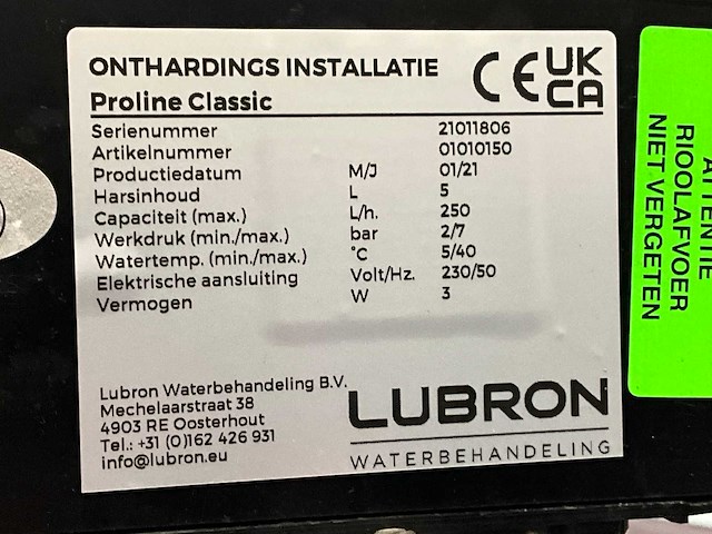 Lubron prolline classic waterontharder - afbeelding 3 van  3