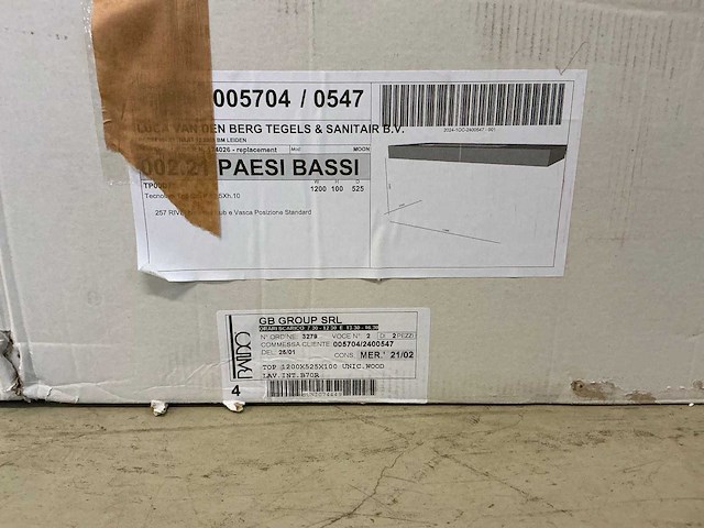 Luca sanitair - gb tecnolam - tailor made - wastafel 120 x 52,5 cm - afbeelding 2 van  2