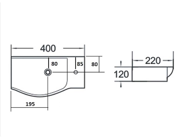 Luca sanitair - luce1601 - fontein 40 x 22 cm - afbeelding 2 van  3