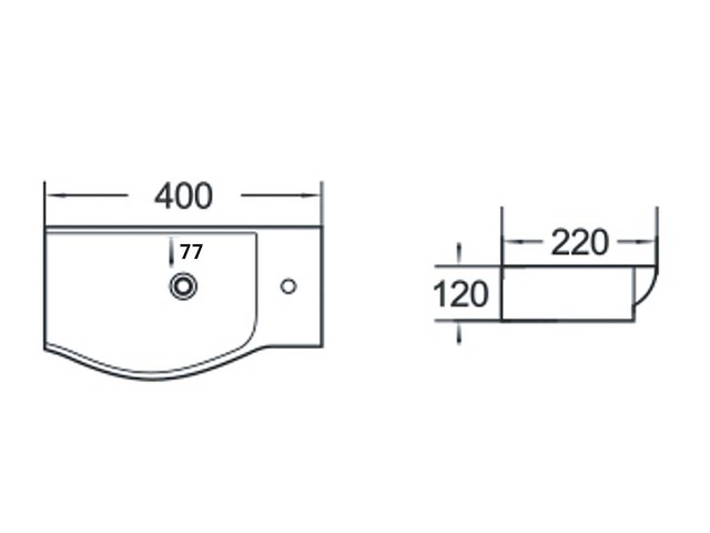 Luca sanitair - luce1602 - fontein 40 x 22 cm - afbeelding 2 van  3