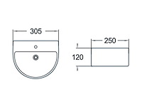 Luca sanitair - luce1603m - fontein 30,5 x 25 cm - afbeelding 1 van  1