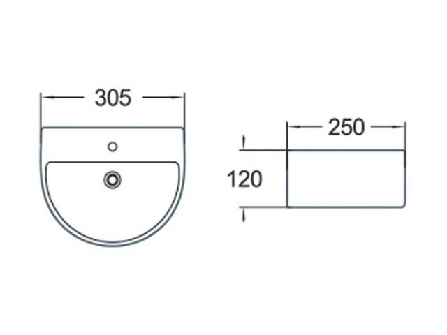 Luca sanitair - luce1603m - fontein 30,5 x 25 cm - afbeelding 3 van  3