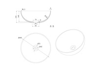 Luca sanitair - luva1320a - waskom 40 cm - afbeelding 2 van  3