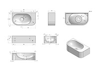 Luca sanitair - luva1334a - wandfontein rechts 40 x 21,5 cm - afbeelding 2 van  3