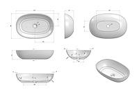 Luca sanitair - ovaal - luva1306a - waskom 57 x 38 cm - afbeelding 1 van  3