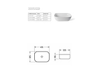 Luca sanitair - rechthoekig - luce1620mg - waskom 45,5 x 32,5 cm - afbeelding 1 van  1