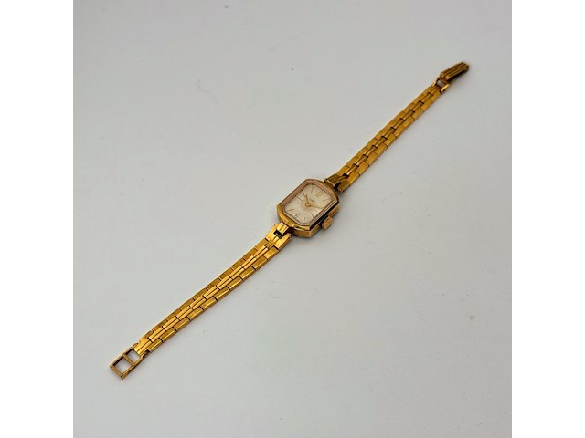 Luch goldplated vintage dameshorloge - made in ussr - afbeelding 5 van  8