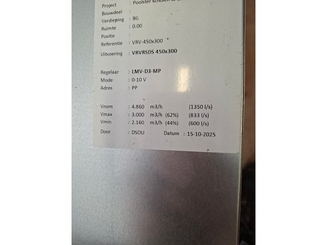 Lucht regelklep solid air, vrvrsds 450x300 - afbeelding 4 van  4