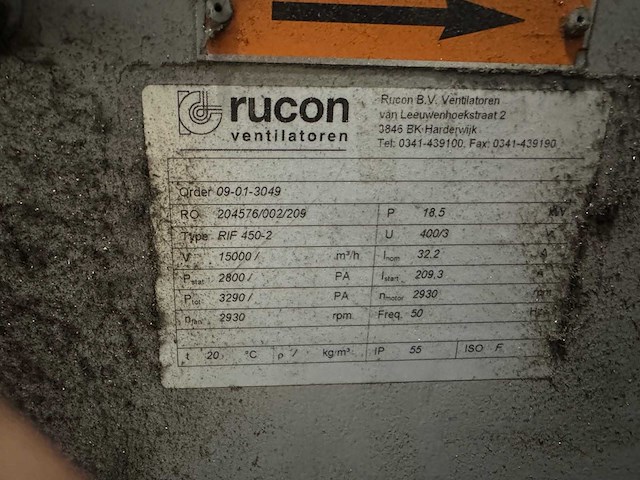 Luchtafzuiginstallatie v.v. rucon rif 450 industriële centrifugaalventilator + 75 meter kanaalwerk - afbeelding 7 van  13