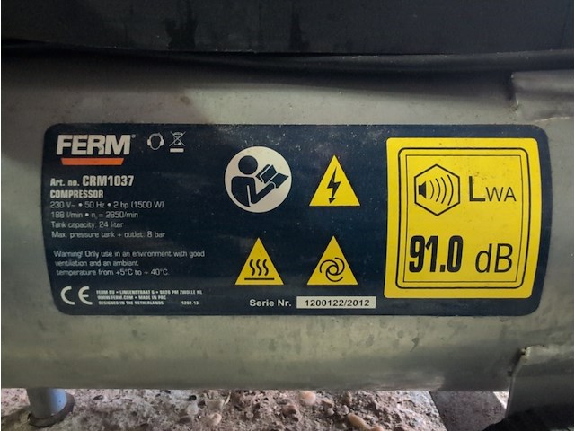 Luchtcompressor ferm, crm1037, bouwjaar 2012 - afbeelding 4 van  5