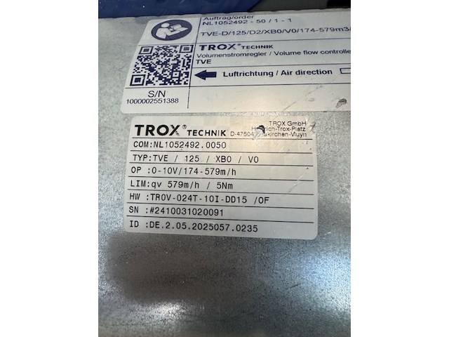 Luchtvolume regelaar, trox, tve/125/xbo/vo - afbeelding 2 van  4