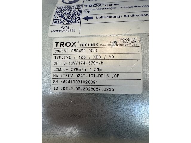 Luchtvolume regelaar, trox, tve/125/xbo/vo - afbeelding 3 van  4