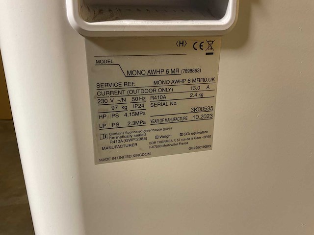 Lucht/water-warmtepomp 6kw - blw mono - afbeelding 1 van  3