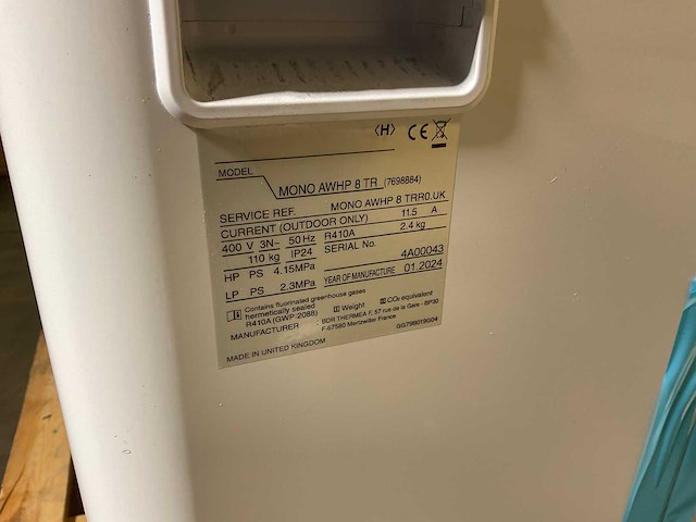 Lucht/water-warmtepomp 8kw - blw mono met verwarmingselement - afbeelding 7 van  10