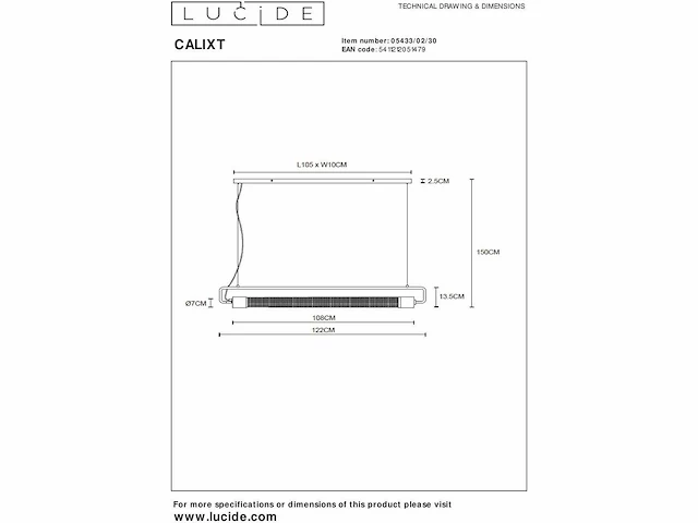 Lucide - calixt - hanging lamp (660x) - afbeelding 6 van  6