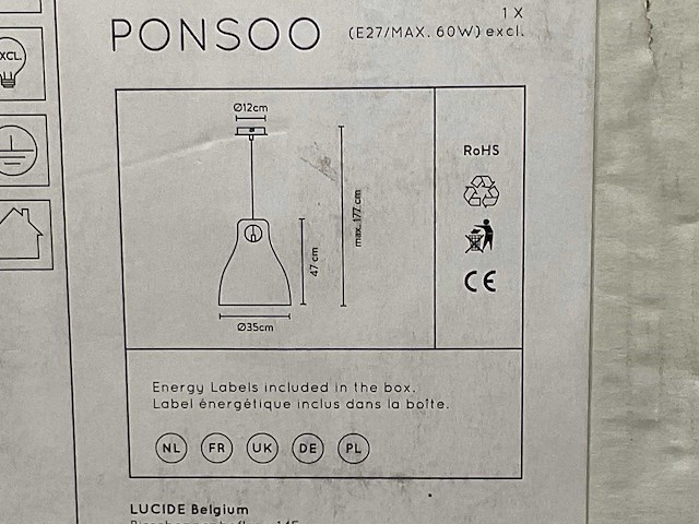 Lucide - ponsoo - stenen hanglamp - afbeelding 8 van  8