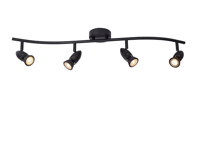 Lucide caro plafondspot 4xgu10 zwart - afbeelding 1 van  3