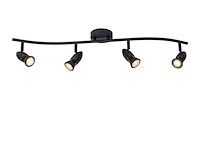 Lucide caro plafondspot 4xgu10 zwart - afbeelding 1 van  3
