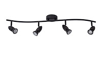 Lucide caro plafondspot 4xgu10 zwart - afbeelding 2 van  3