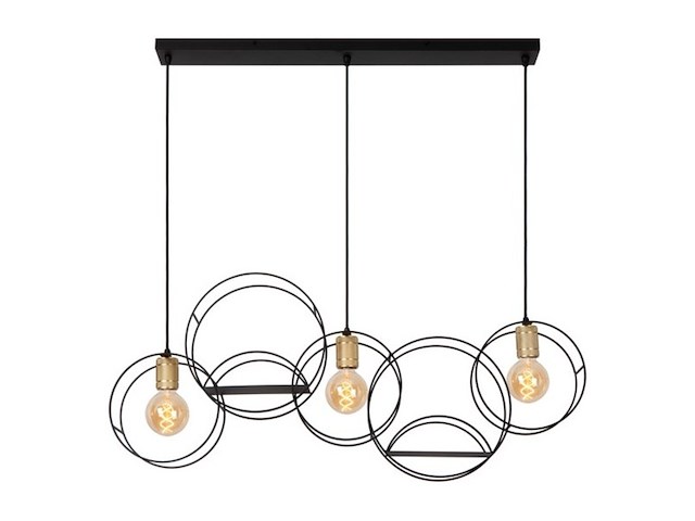 Lucide circle hanglamp 3xe27 zwart - afbeelding 1 van  2