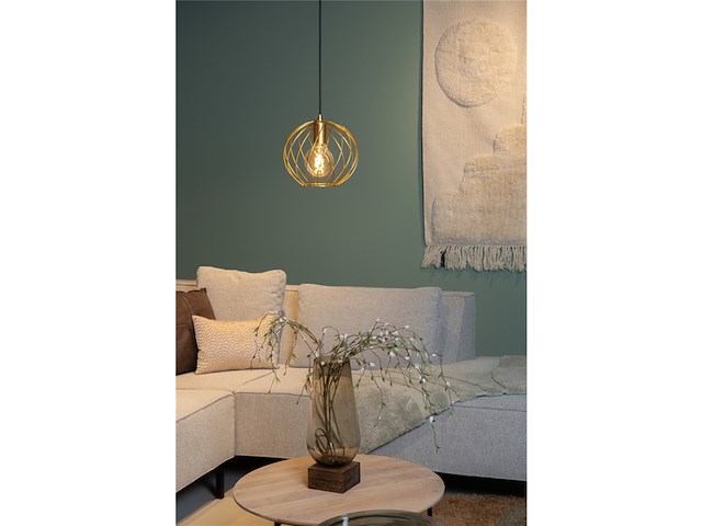 Lucide danza hanglamp 25 cm 1xe27 mat goud / messing - afbeelding 2 van  3