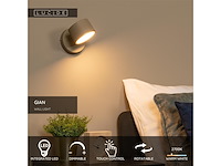 Lucide gian wandlamp led dimb. 1x9w 2700k taupe - afbeelding 2 van  4