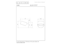 Lucide gian wandlamp led dimb. 1x9w 2700k taupe - afbeelding 4 van  4