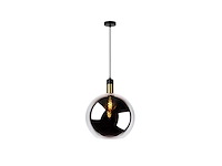 Lucide julius meta hanglamp 40 w smoke grey matt gold - afbeelding 1 van  4