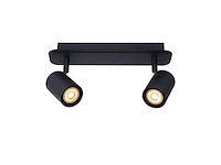 Lucide lennert wandspot gu10 2x 5w zwart - afbeelding 1 van  3