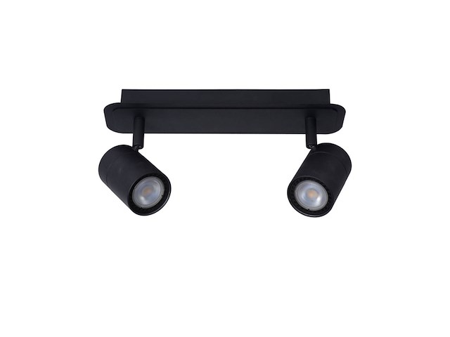 Lucide lennert wandspot gu10 2x 5w zwart - afbeelding 2 van  3