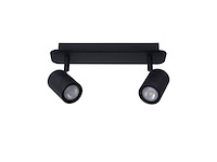 Lucide lennert wandspot gu10 2x 5w zwart - afbeelding 2 van  3