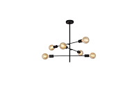 Lucide lester plafondlamp 6xe27 zwart - afbeelding 1 van  2