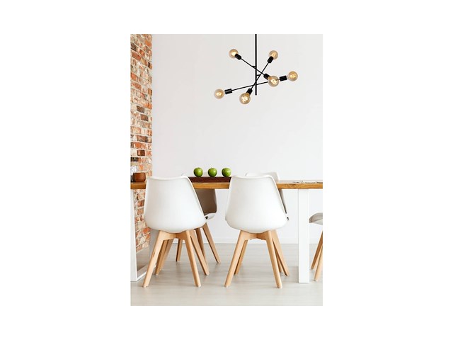 Lucide lester plafondlamp 6xe27 zwart - afbeelding 2 van  2