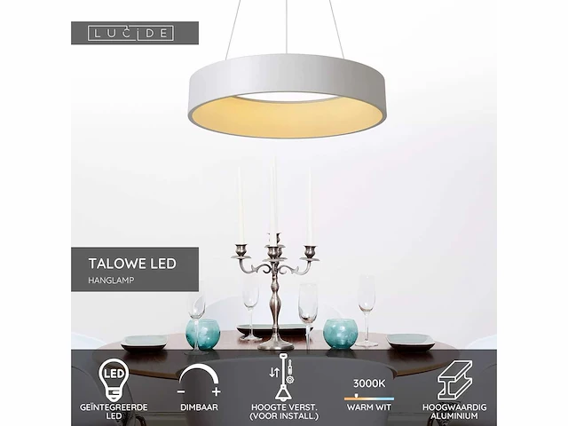 Lucide talowe wit hanglamp (2x) - afbeelding 2 van  5