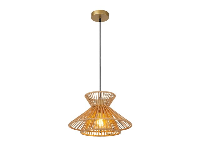 Lucide tasman hanglamp 1xe27 naturel japandi - afbeelding 1 van  4