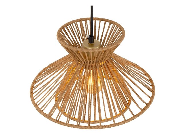 Lucide tasman hanglamp 1xe27 naturel japandi - afbeelding 2 van  3