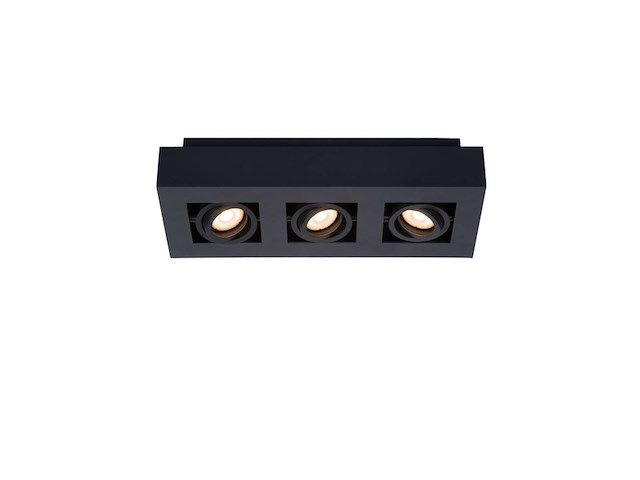 Lucide xirax plafondspot led dim to warm gu10 2200k/3000k zwart - afbeelding 1 van  3