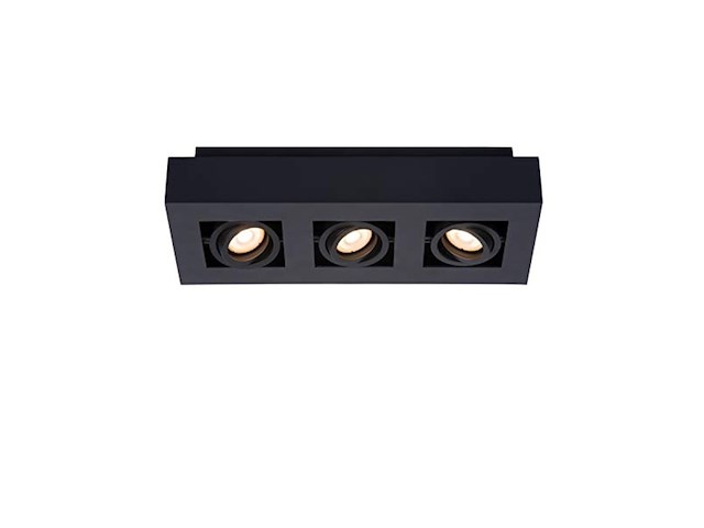 Lucide xirax plafondspot led dim to warm gu10 2200k/3000k zwart - afbeelding 1 van  3